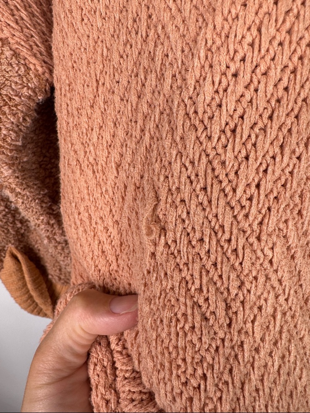 Free People Cuddle Up Pullover Mock Neck Peach Cropped Sweater Size XS - Picture 7 of 7